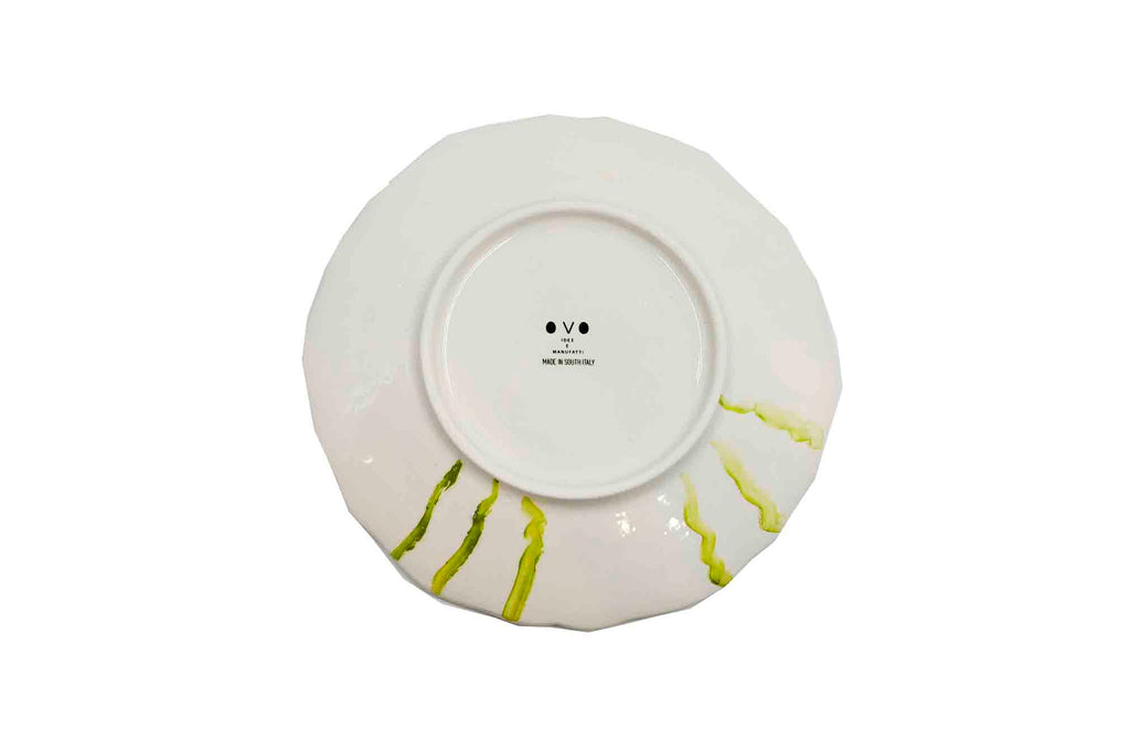 Piatto da Tavola "Sim" in Ceramica Pennellata | Ø 20cm - Verde sorriso