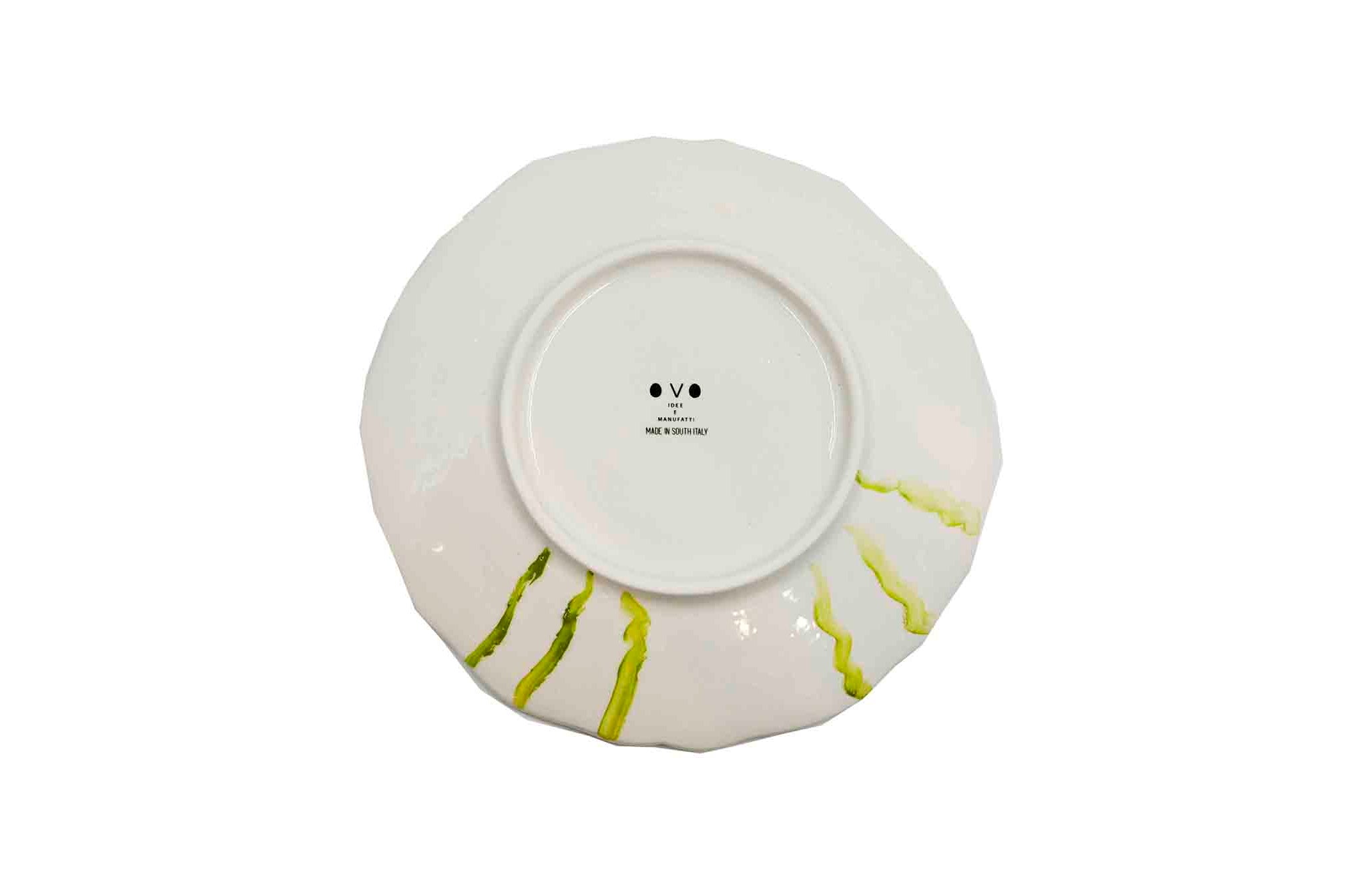Piatto da Tavola "Sim" in Ceramica Pennellata | Ø 20cm - Verde sorriso