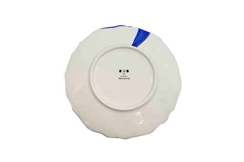 Piatto da Tavola "Sim" in Ceramica Pennellata | Ø 20cm - Blu Mediterraneo