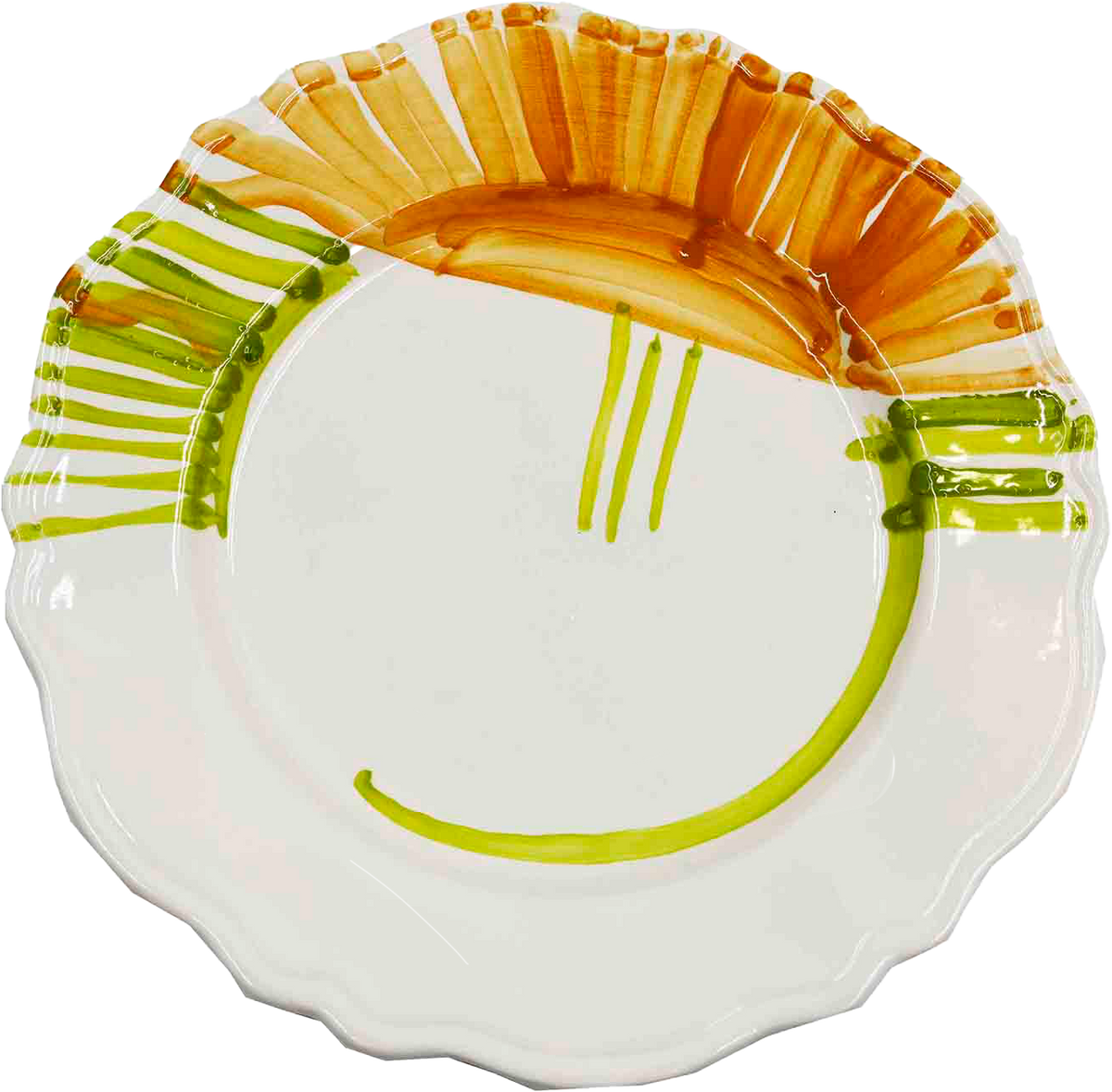 Piatto da Tavola "Sim" in Ceramica Pennellata | Ø 27cm - Arco Ambrato
