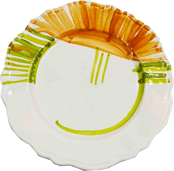 Piatto da Tavola "Sim" in Ceramica Pennellata | Ø 27cm - Arco Ambrato