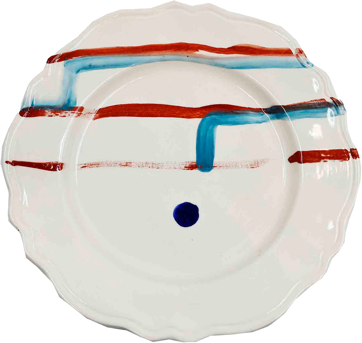 Piatto da Tavola "Sim" in Ceramica Pennellata | Ø 27cm - Linea Crepuscolare