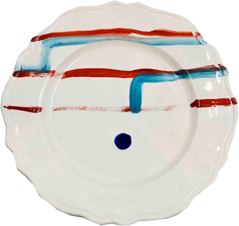 Piatto da Tavola "Sim" in Ceramica Pennellata | Ø 27cm - Linea Crepuscolare