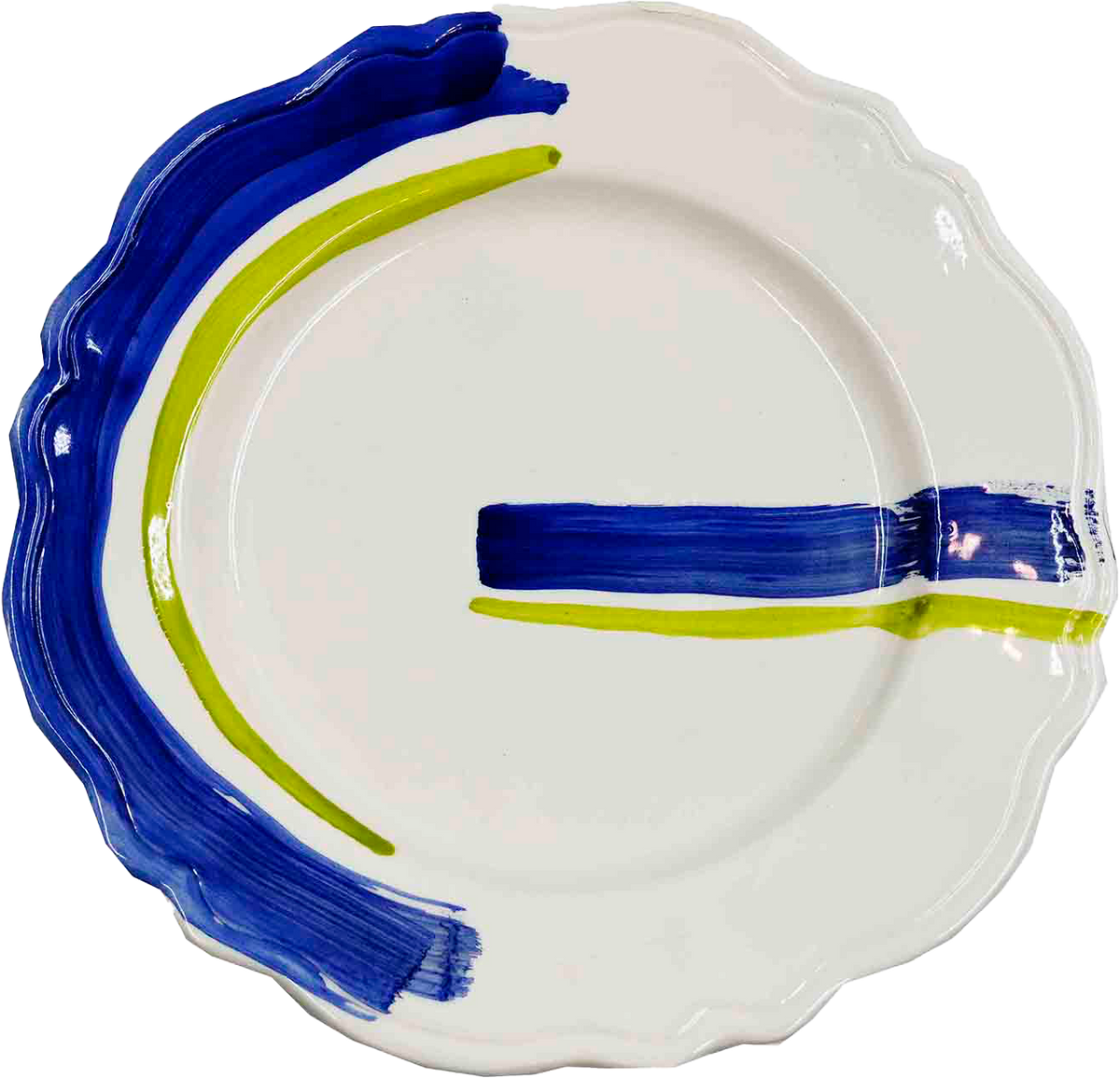 Piatto da Tavola "Sim" in Ceramica Pennellata | Ø 27cm - Arco Cobalto