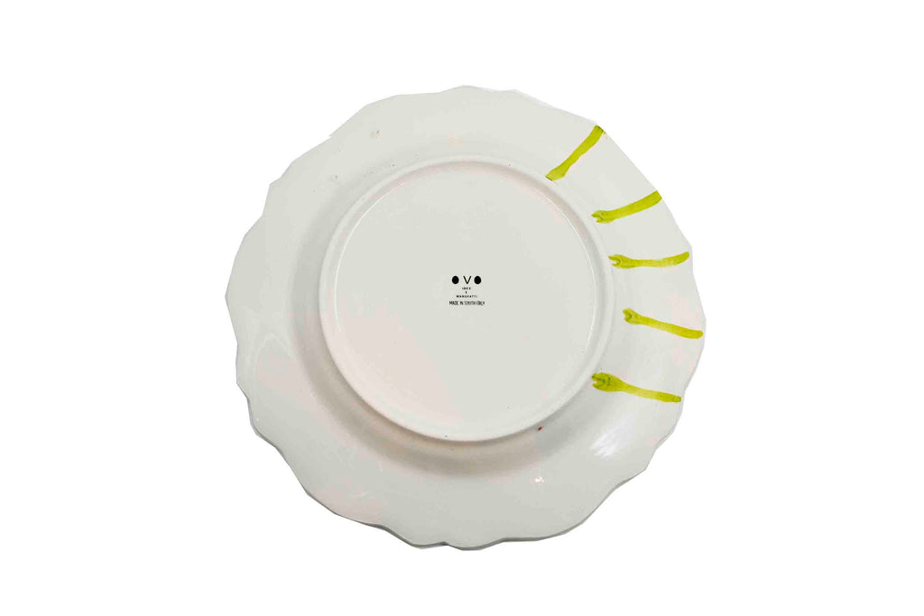 Piatto da Tavola "Sim" in Ceramica Pennellata | Ø 27cm - Strisce Ambrate