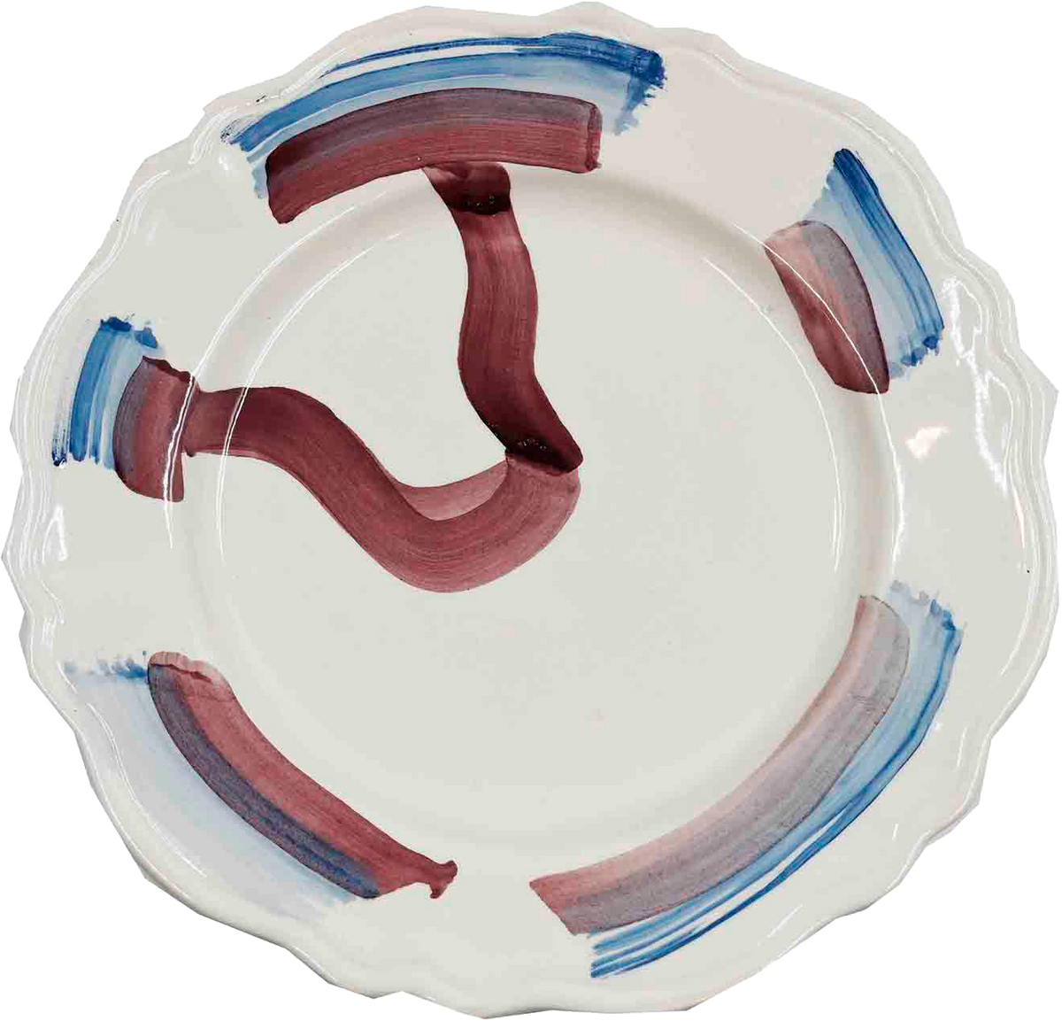Piatto da Tavola "Sim" in Ceramica Pennellata | Ø 27cm - Vortice Amarena