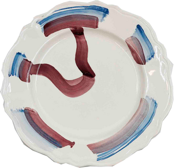Piatto da Tavola "Sim" in Ceramica Pennellata | Ø 27cm - Vortice Amarena