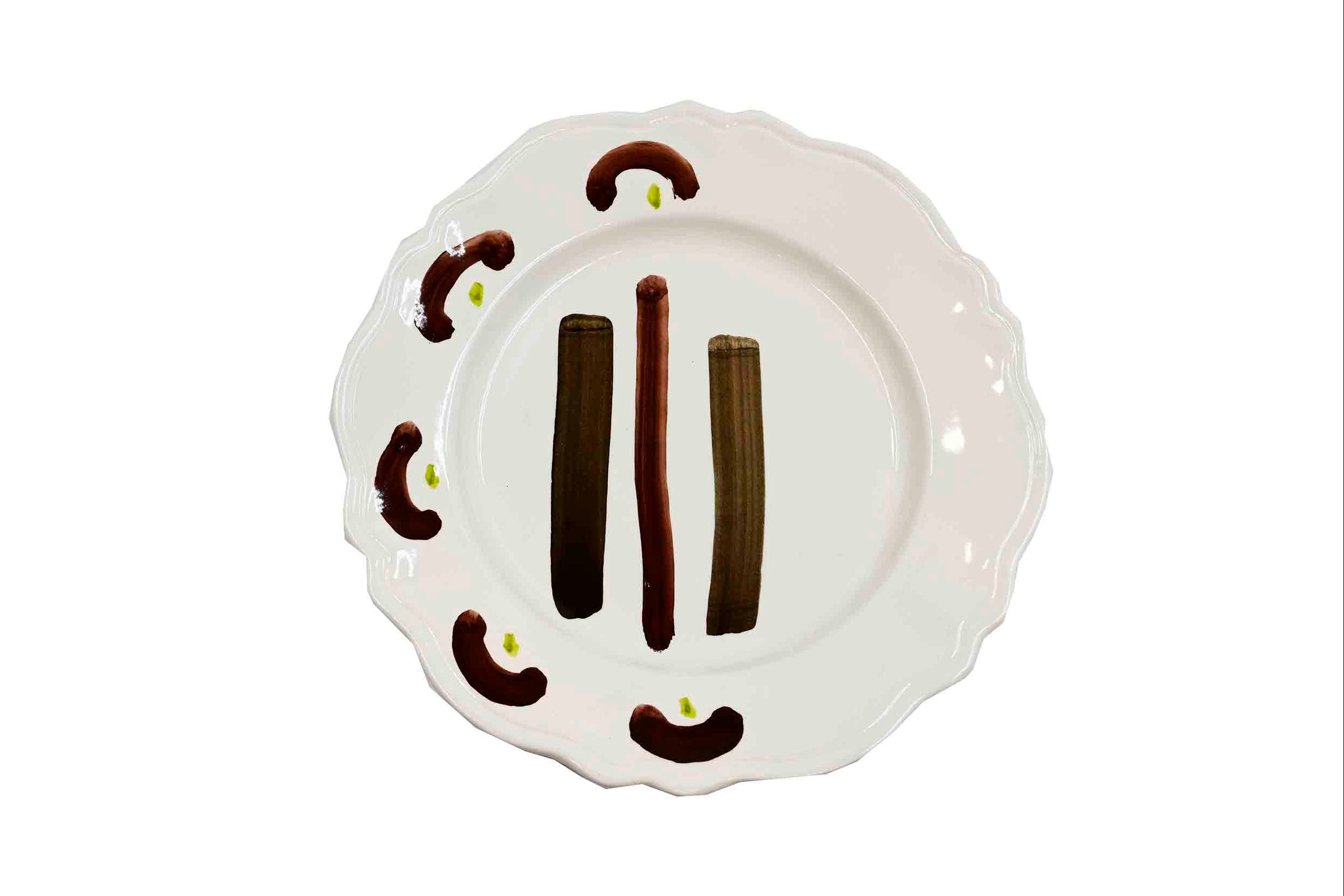 Piatto da Tavola "Sim" in Ceramica Pennellata | Ø 27cm - Terre Brune