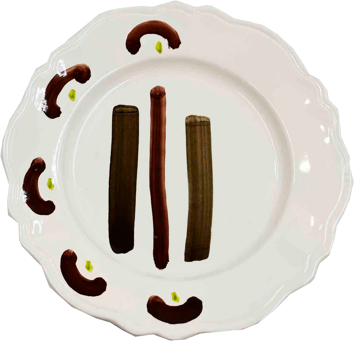 Piatto da Tavola "Sim" in Ceramica Pennellata | Ø 27cm - Terre Brune