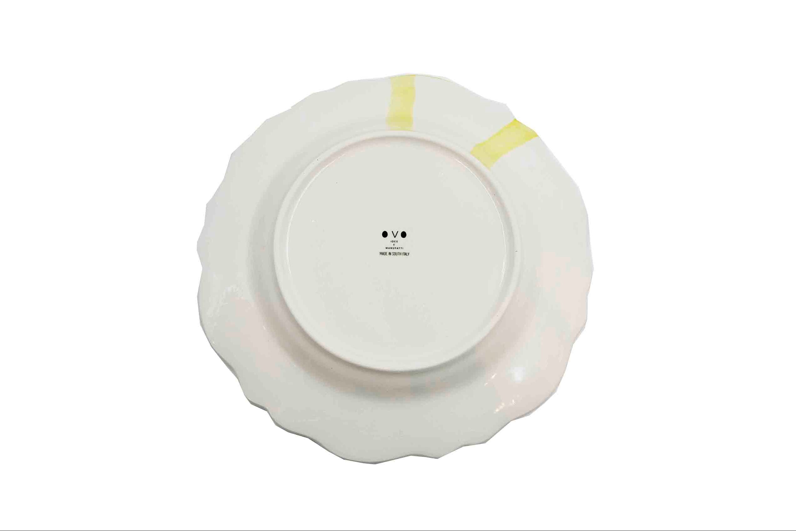 Piatto da Tavola "Sim" in Ceramica Pennellata | Ø 27cm - Sole Liquido