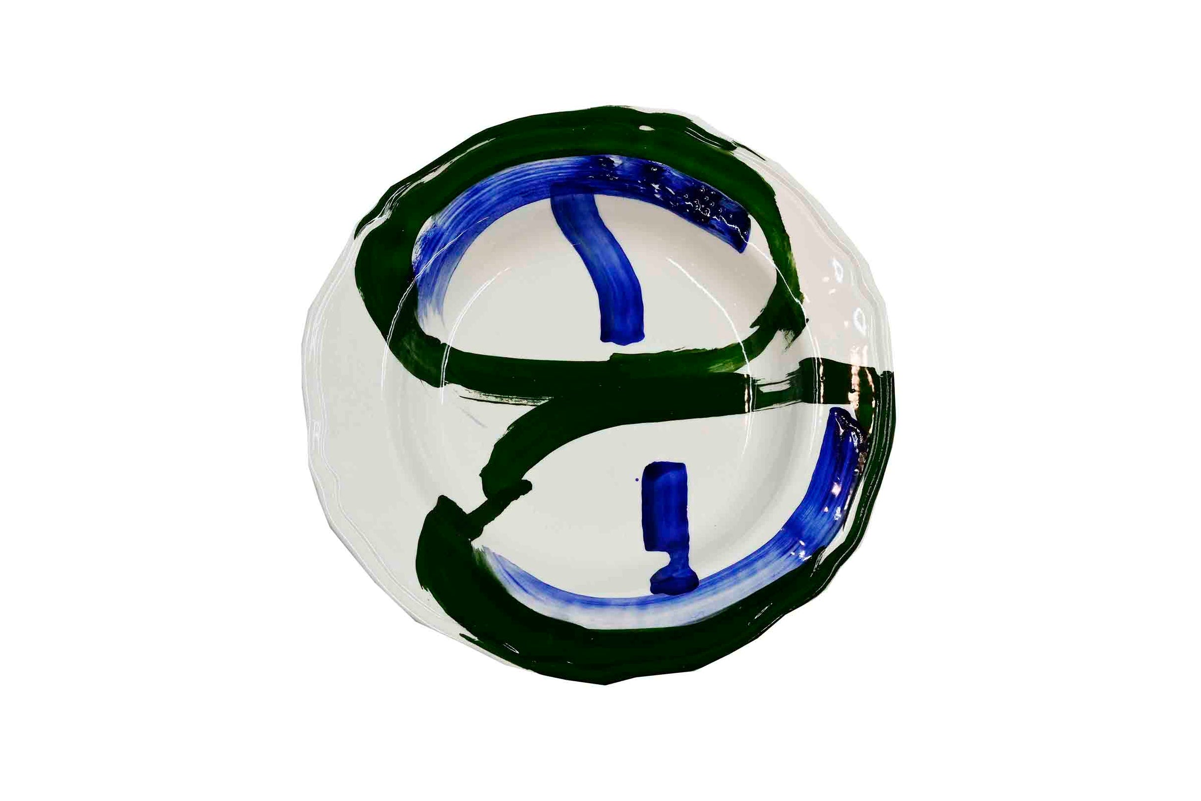 Piatto da Tavola "Sim" in Ceramica Pennellata | Ø 27cm - Anelli Boschivi