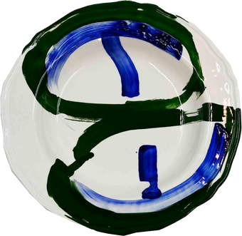 Piatto da Tavola "Sim" in Ceramica Pennellata | Ø 27cm - Anelli Boschivi