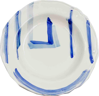 Piatto da Tavola "Sim" in Ceramica Pennellata | Ø 27cm - Segni Celesti