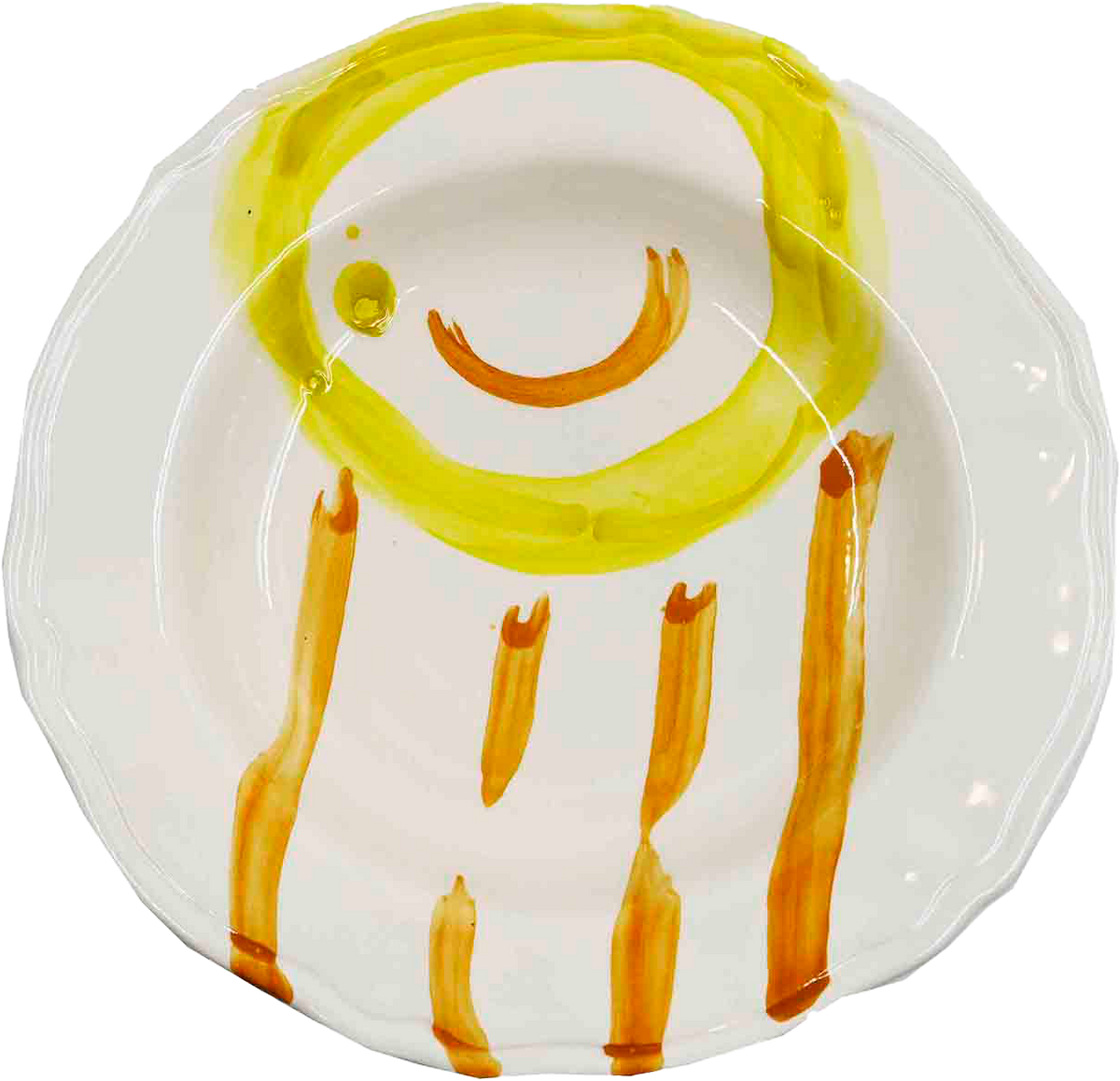 Piatto da Tavola "Sim" in Ceramica Pennellata | Ø 27cm - Pioggia Dorata