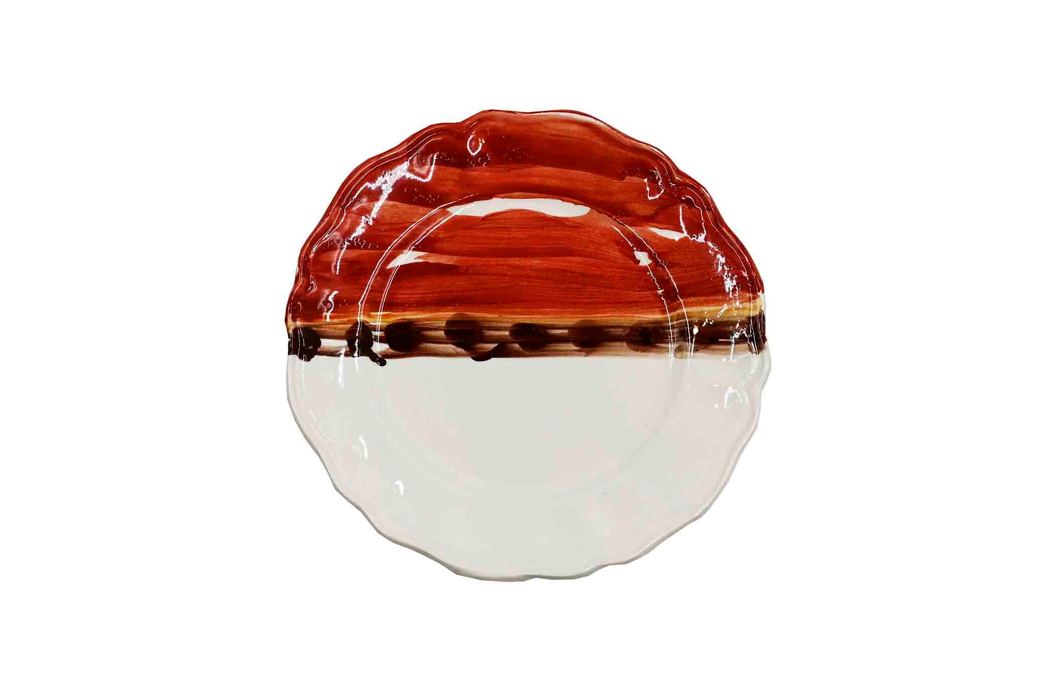 Piatto da Tavola "Sim" in Ceramica Pennellata | Ø 20cm - Cascata di lava