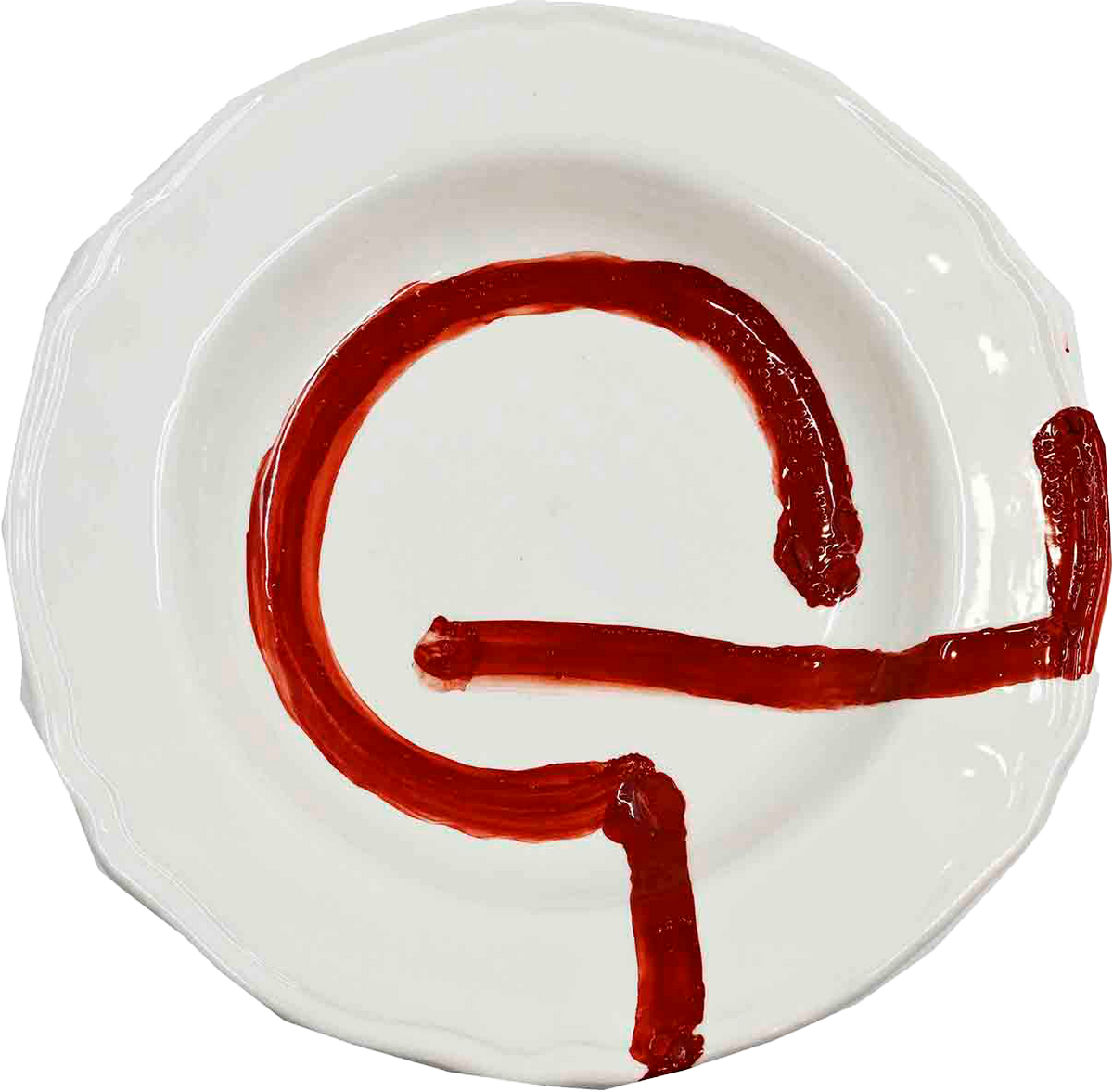 Piatto da Tavola "Sim" in Ceramica Pennellata | Ø 27cm - Corallo Vivo