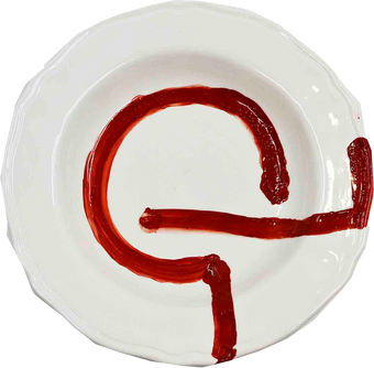 Piatto da Tavola "Sim" in Ceramica Pennellata | Ø 27cm - Corallo Vivo