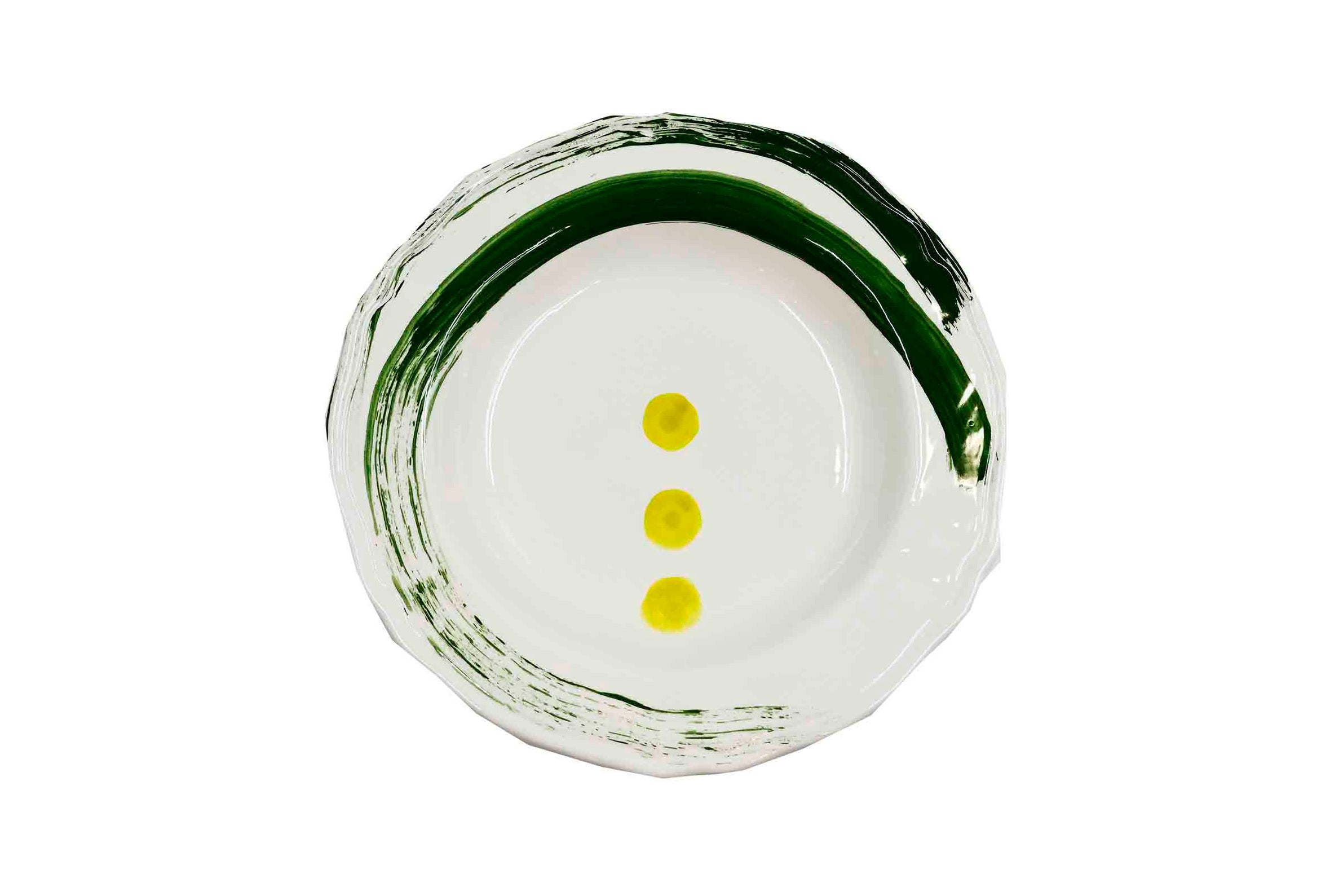 Piatto da Tavola "Sim" in Ceramica Pennellata | Ø 27cm - Chakra Limone