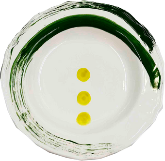 Piatto da Tavola "Sim" in Ceramica Pennellata | Ø 27cm - Chakra Limone