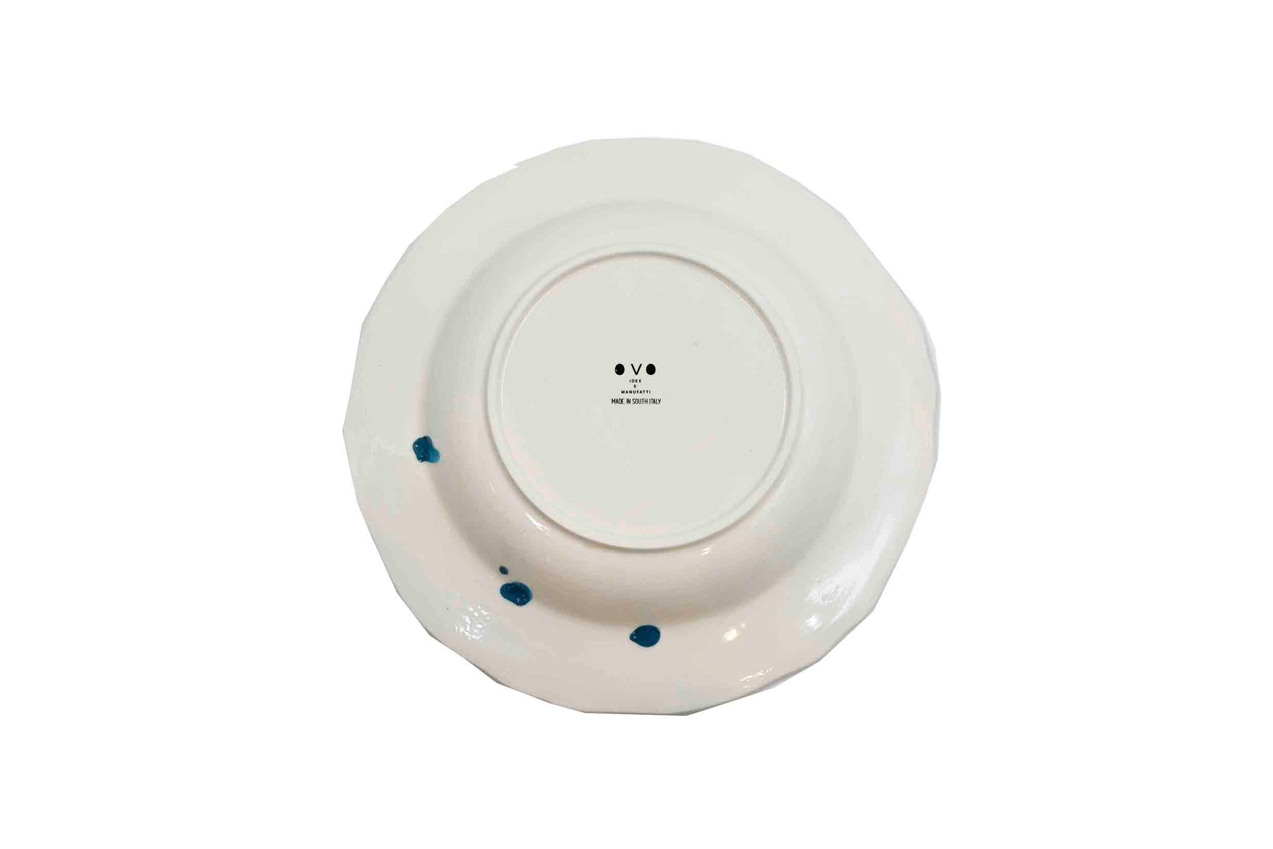 Piatto da Tavola "Sim" in Ceramica Pennellata | Ø 27cm - Ombre Turchesi