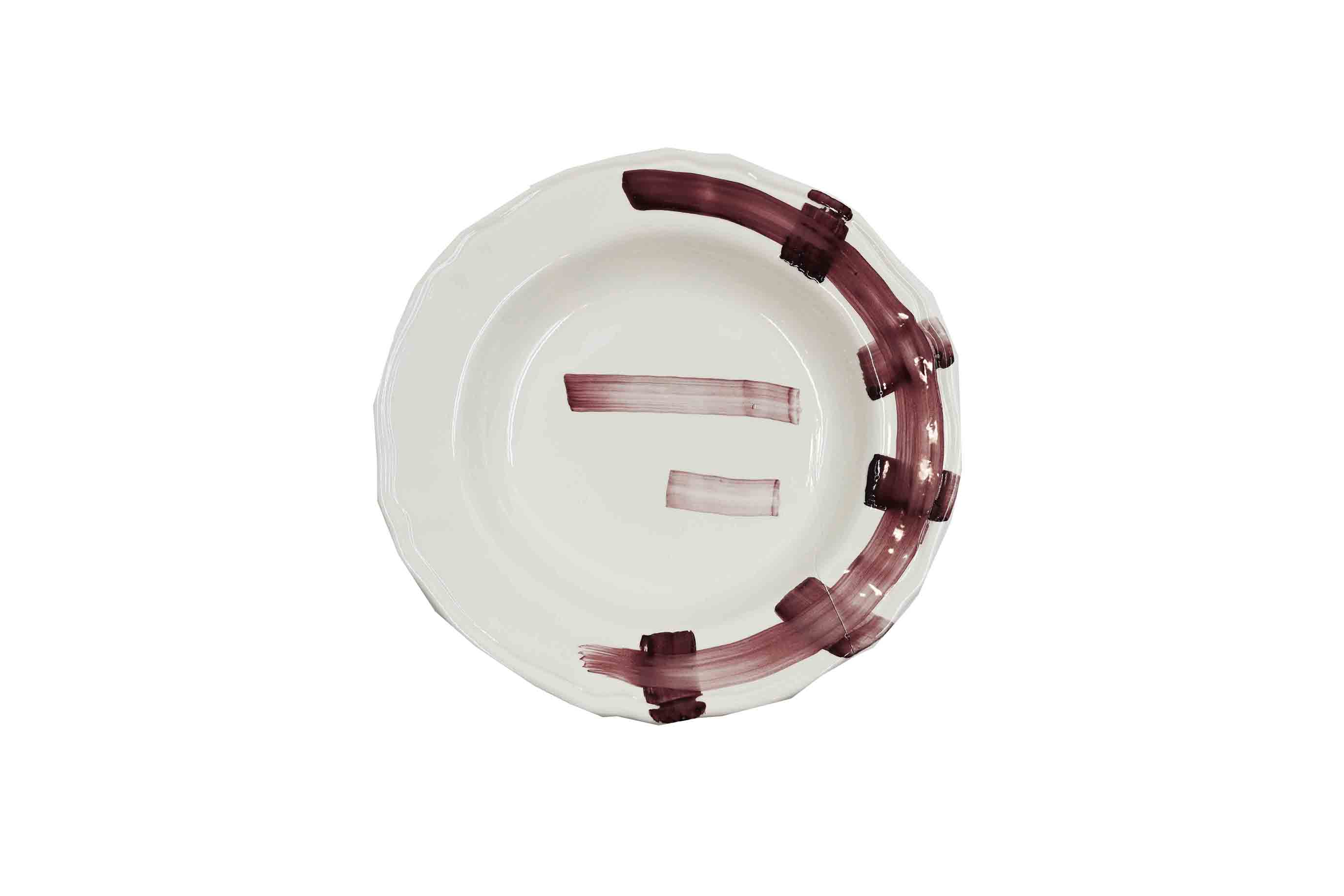 Piatto da Tavola "Sim" in Ceramica Pennellata | Ø 27cm - Ruota Amarena