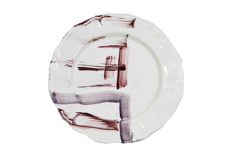 Piatto da Tavola "Sim" in Ceramica Pennellata | Ø 32cm - Traccia Vinaccia