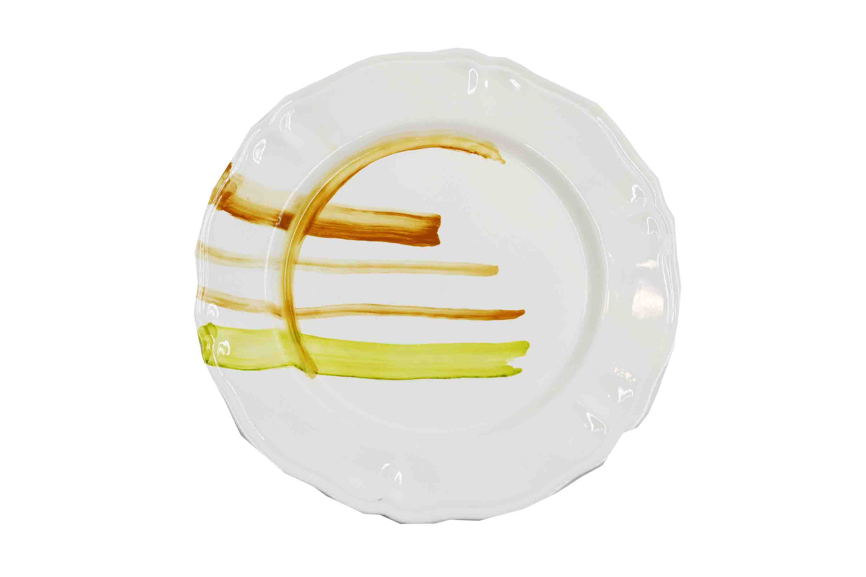 Piatto da Tavola "Sim" in Ceramica Pennellata | Ø 32cm - Graffri solari