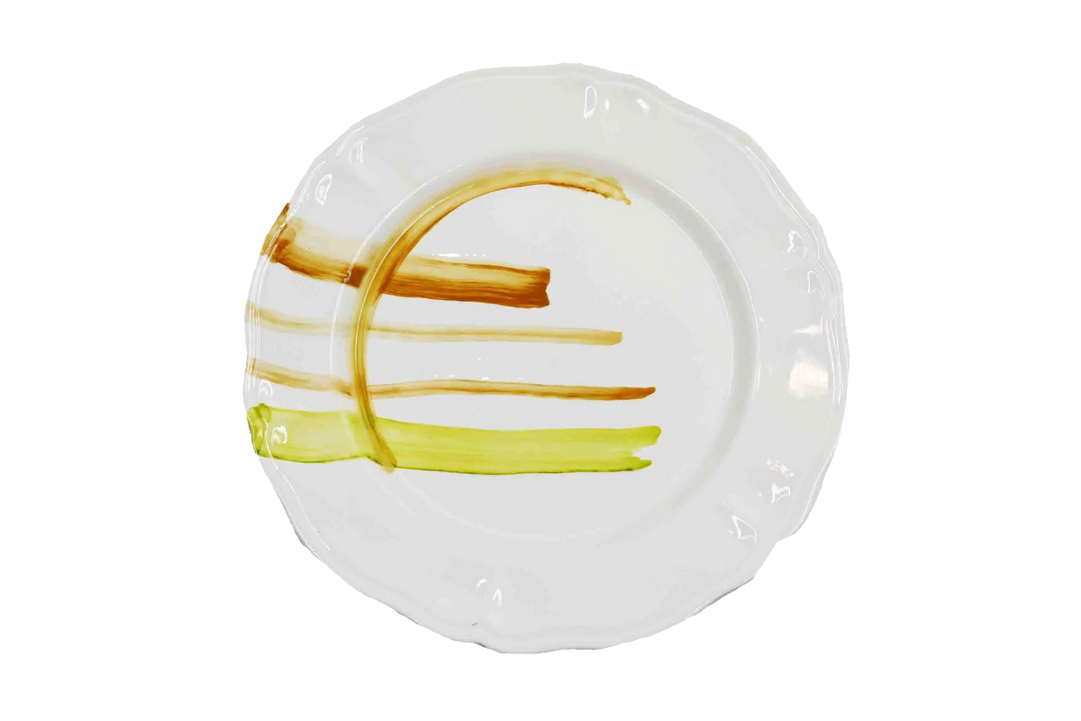 Piatto da Tavola "Sim" in Ceramica Pennellata | Ø 32cm - Graffri solari