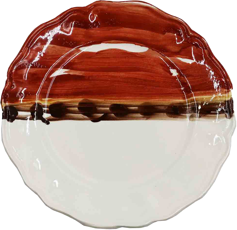Piatto da Tavola "Sim" in Ceramica Pennellata | Ø 20cm - Cascata di lava