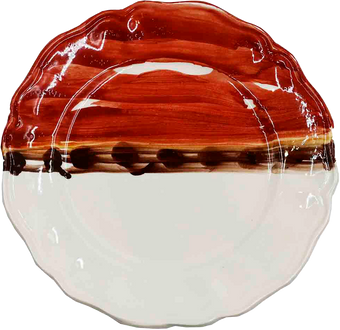 Piatto da Tavola "Sim" in Ceramica Pennellata | Ø 20cm - Cascata di lava