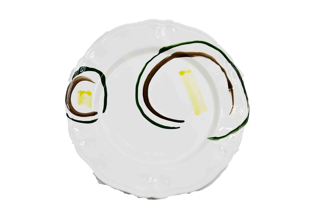 Piatto da Tavola "Sim" in Ceramica Pennellata | Ø 32cm - Orbite Bosco