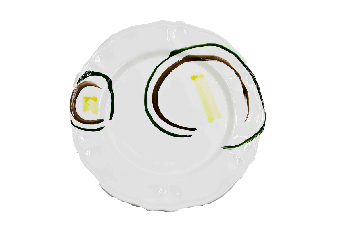 Piatto da Tavola "Sim" in Ceramica Pennellata | Ø 32cm - Orbite Bosco