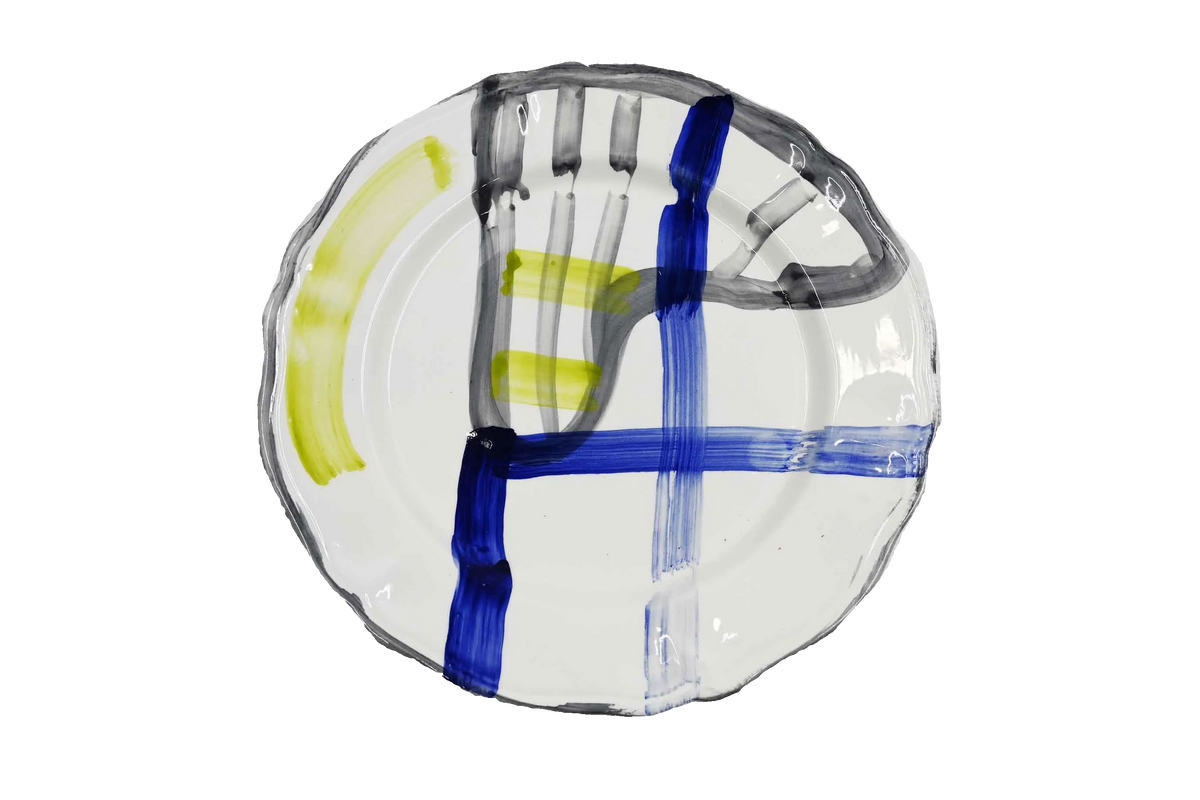 Piatto da Tavola "Sim" in Ceramica Pennellata | Ø 32cm - Circuito Liquido