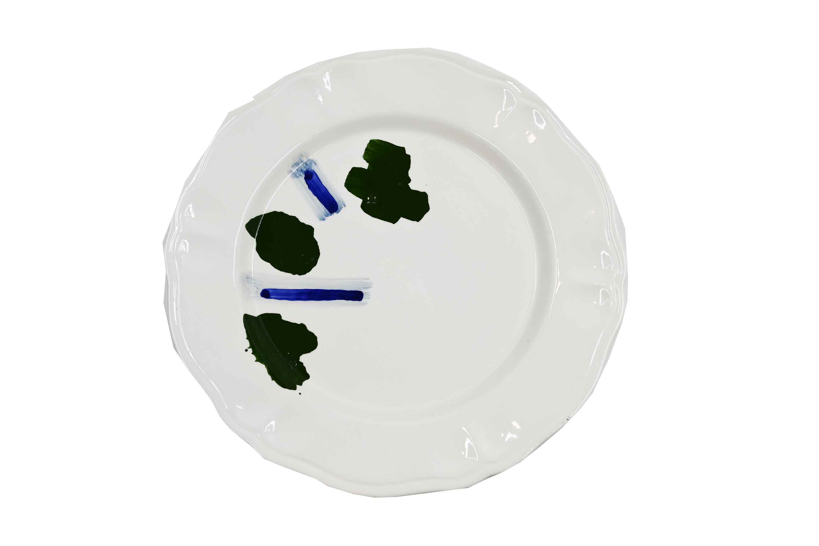 Piatto da Tavola "Sim" in Ceramica Pennellata | Ø 32cm - Isole Bosco