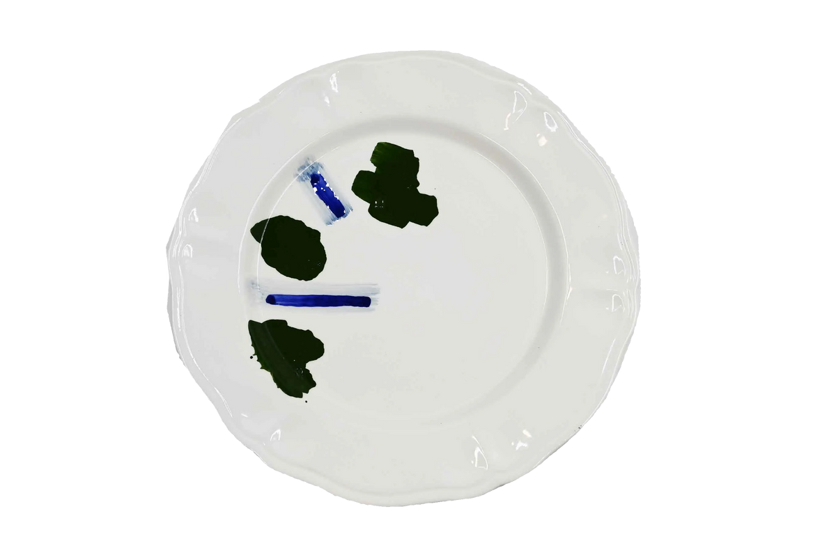 Piatto da Tavola "Sim" in Ceramica Pennellata | Ø 32cm - Isole Bosco