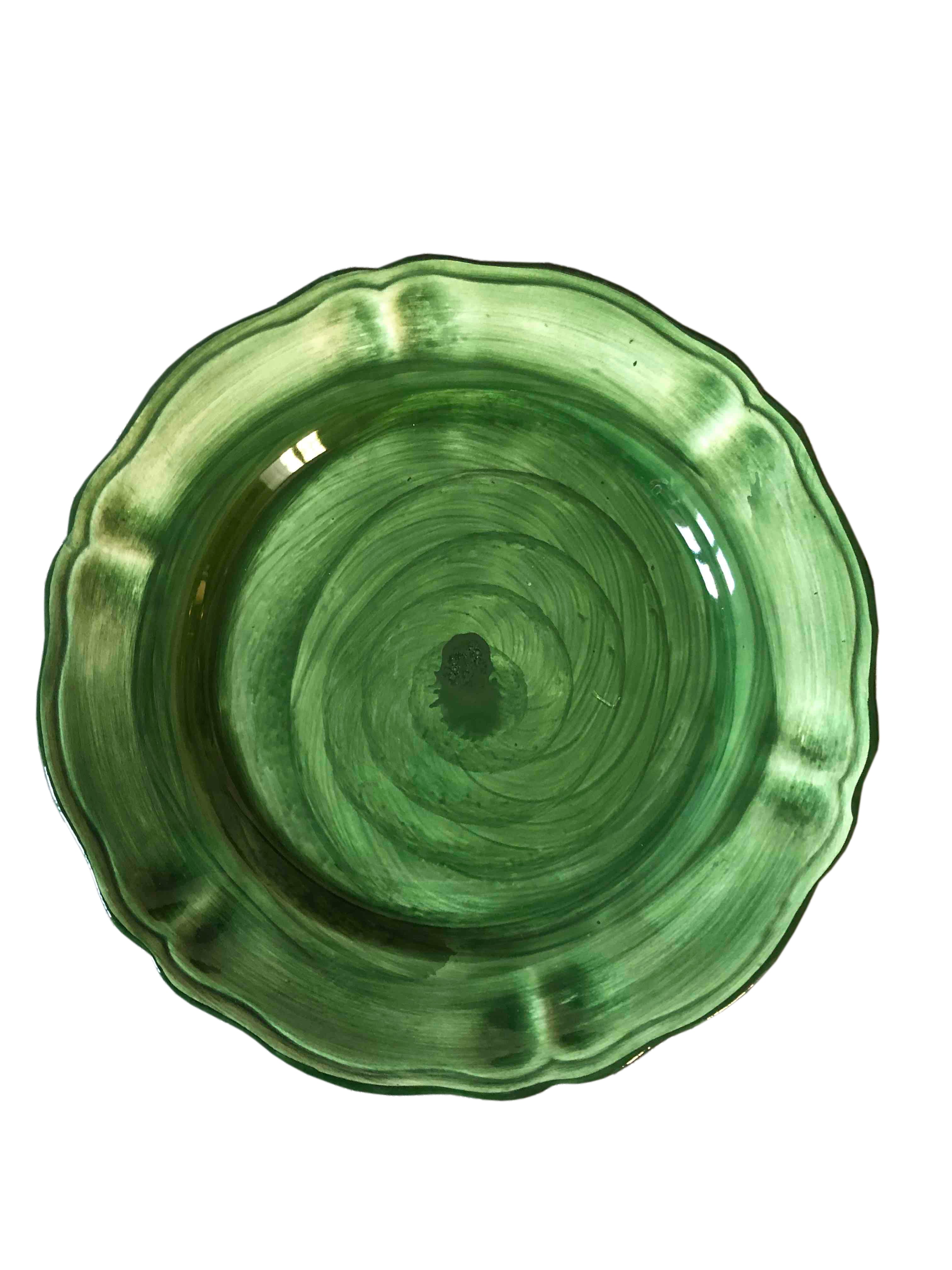 Piatto da Tavola "Sim" in Ceramica Pennellata | Ø 32cm - Verde