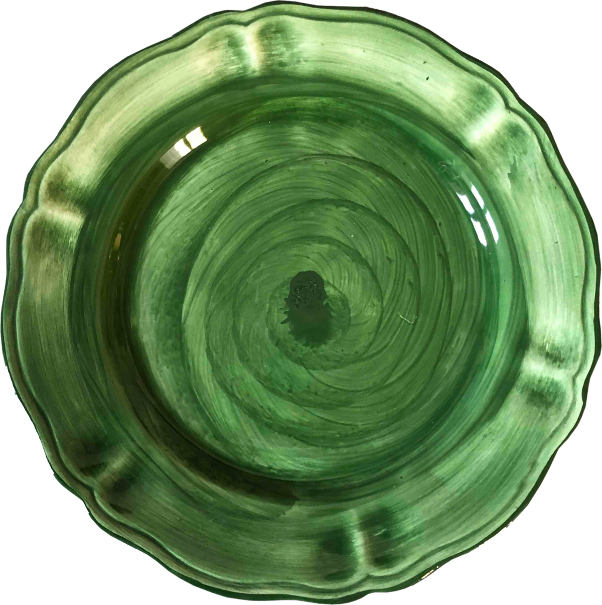 Piatto da Tavola "Sim" in Ceramica Pennellata | Ø 32cm - Verde