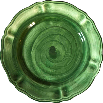 Piatto da Tavola "Sim" in Ceramica Pennellata | Ø 32cm - Verde