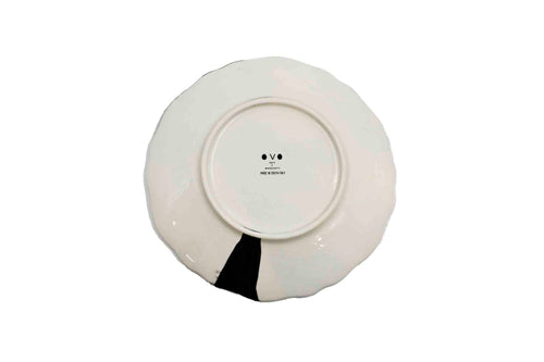 Table Plate "Sim" in Hand-Painted Ceramic | Ø 20cm - Black Drops