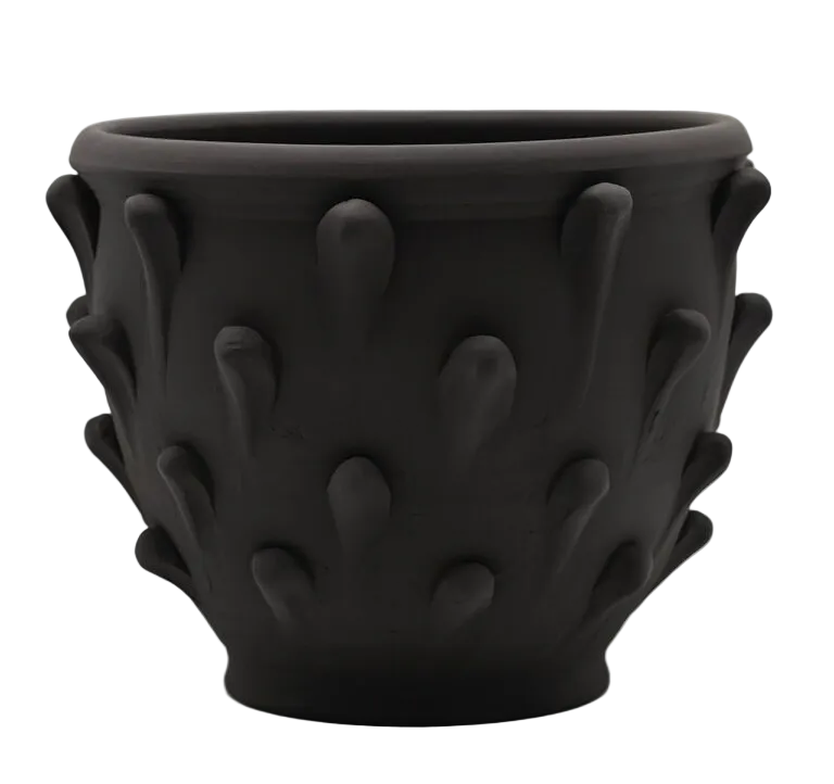 Wheel-thrown ceramic vase | Black
