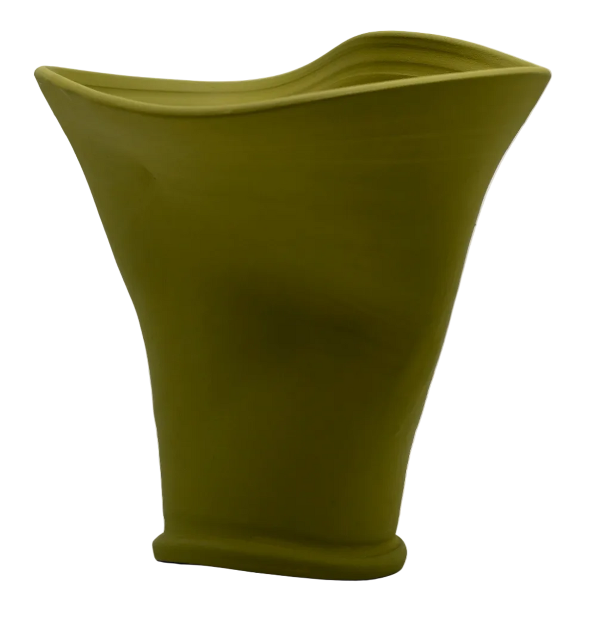 Vaso lavorato al tornio in ceramica | Verde oliva