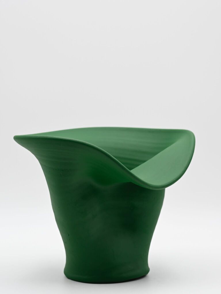Vaso lavorato al tornio in ceramica | Verde menta