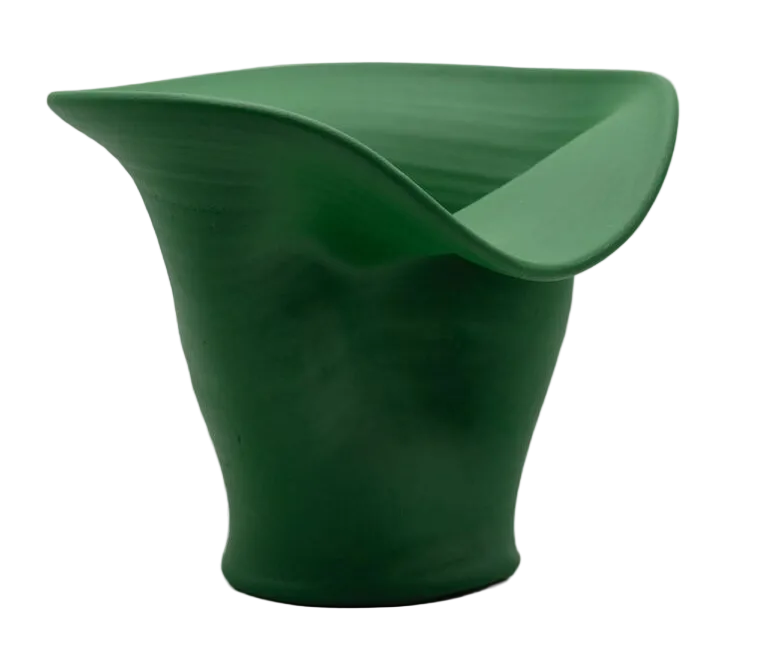 Vaso lavorato al tornio in ceramica | Verde menta