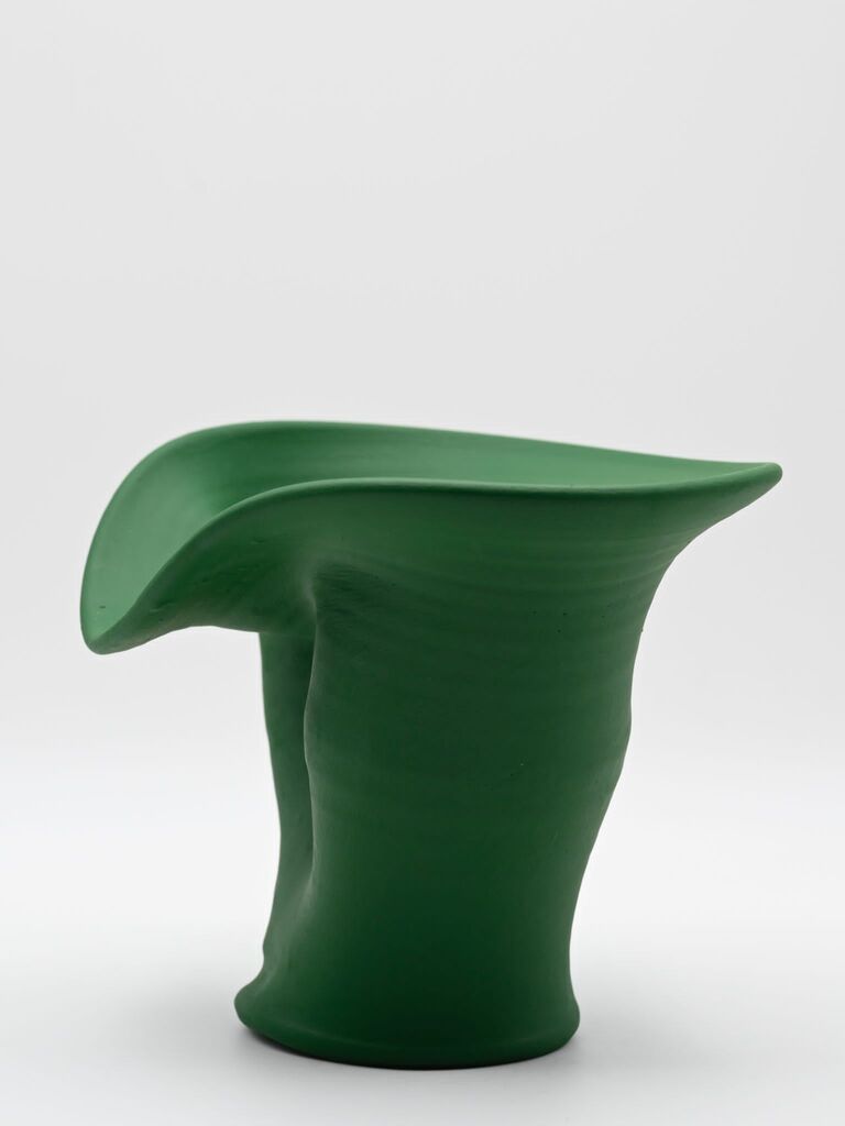 Vaso lavorato al tornio in ceramica | Verde menta