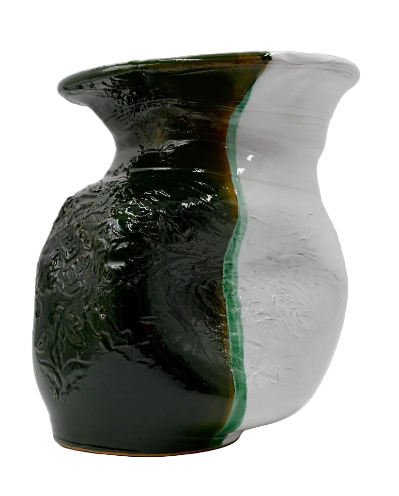 Hand-thrown ceramic vase | Double-Sided Green