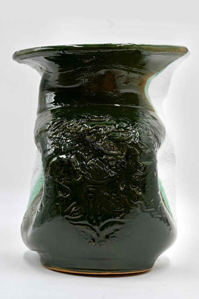 Hand-thrown ceramic vase | Double-Sided Green